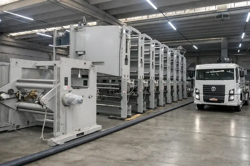 Etapa de montagem elétrica de máquina rotográfica em oficina
